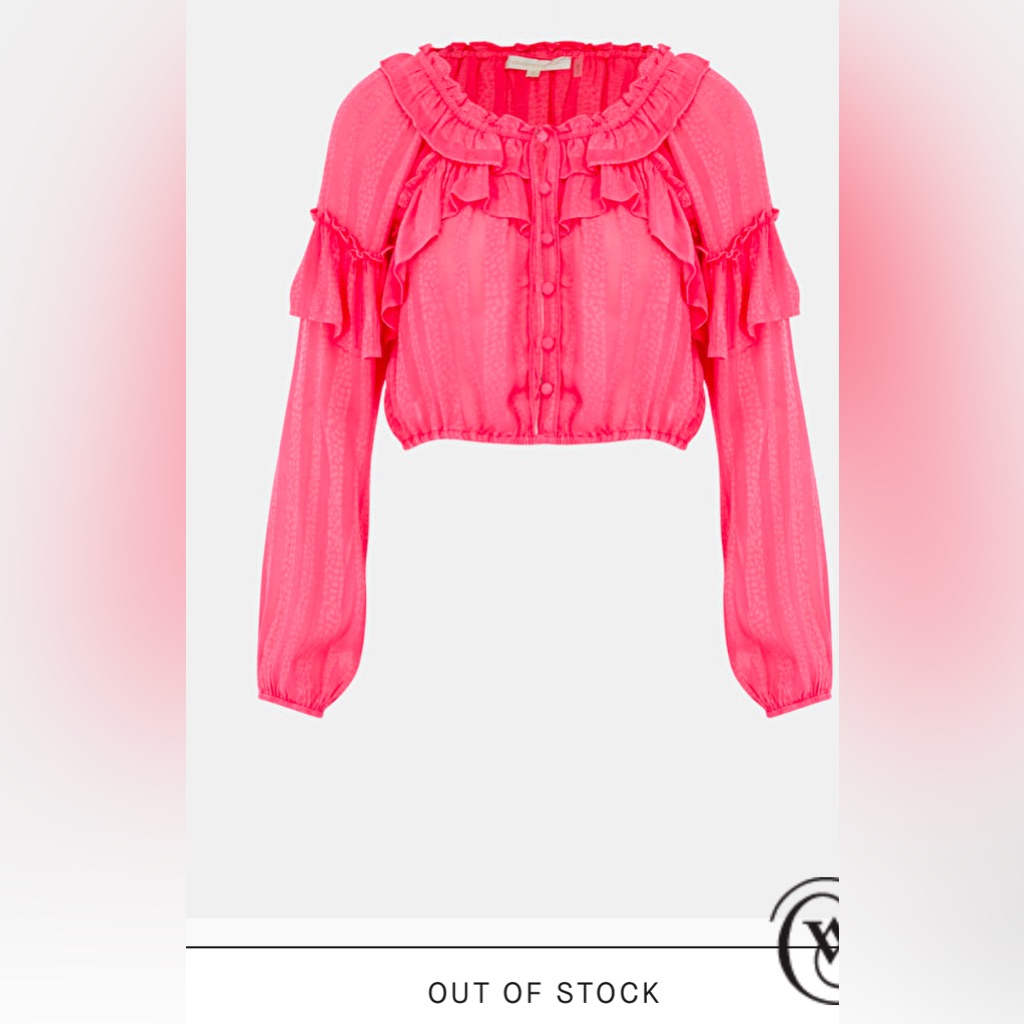 Loveshackfancy Hot Pink Crop Top Size M Rare Worn Once